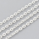 Grandinėlė nerūdijančio plieno, sidabro spalvos, matuojama, žiedelis 3x2mm.1 metras