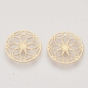 Paskirstytojas-konektorius, Flower of Life, auksuotas, 13x0.3mm, pakuotė 6vnt.