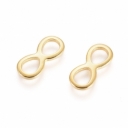 Konektorius, intarpas, nerūdijančio plieno, Auksuota 14K, 10x4.5x0.8mm, pakuotė 10vnt.