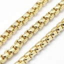 Grandinėlė venecija pynimo, auksuota 18K, grandelė 2.5x2.5mm, 1metras