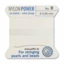 Griffin NylonPower, balti, Dydis nr.0 (0,30mm), su 1 adata, 2 metrai