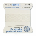 Griffin NylonPower, balti, Dydis nr.4 (0,60mm), su 1 adata, 2 metrai