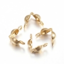 Nerūdijančio plieno 304 paslėpėjai- kriauklytės, joninis auksavimas 18K, 6x3mm,  pakuotė 20vnt.