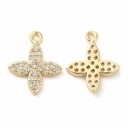 Pakabukas paauksuotas 18K auksu, su cirkoniais, 13.5x11x2.5mm, pakuotė 4vnt.