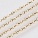 Grandinėlė nerūdijančio plieno, paauksuota, lituota, 3x2x0.5mm
