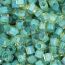 Toho biseris CUBE TC-01-952 1.5mm Inside-Color Rainbow Lt Topaz/Sea Foam-Lined