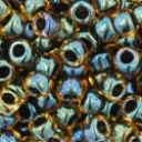 Toho biseris TR-08-244 8/0 Inside-Color Rainbow Lt Topaz/Jet-Lined