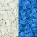 Toho biseris TR-08-2711 8/0  Glow In The Dark - Crystal/Bright Blue