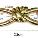 Karabinas aukso spalvos, 72x24mm
