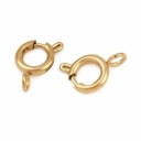 Nerūdijančio plieno užsegimas, paauksuotas 14K, 14x9.5x2mm