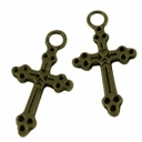 Pakabukas kryželis žalvario spalvos21x6mm