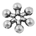Karoliukas-intarpas Snaigė sidabro spalvos 10mm, pakuotė 20vnt.