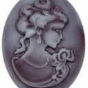 Kamėja ruda akrilas 27x21mm