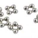 Karoliukas-intarpas Tibeto sidabro 5mm, pakuotė 20vnt.