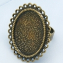 Žiedas žalvarinis Lėkštelė: 34mmx28mm inner, vidinis ovalas 25mmx19mm 