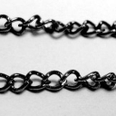 Grandinėlė juodos spalvos, matuojama, žiedelis 3x4,5mm.1 metras