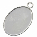 Pagrindas sidabro spalvos, lėkštelė 26x19mm, ilgis su kilpute 31mm