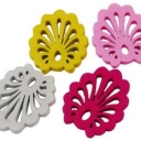 Lapas medinis geltonas 25x20mm 