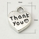 Pakabukas širdelė sidabro spalvos Thank you, 12x10mm