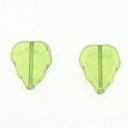 Čekiško stiklo karoliukas Lapas Olivine 13mm