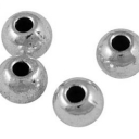 Karoliukai metaliniai sidabro spalvos, 4mm, pakuotė 30 vnt.