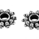 Karoliukas-intarpas tamsaus sidabro spalvos 9mm