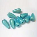 Akrilinis karoliukas, 15x8mm, juros mėlis, žvilgantis