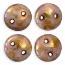CzechMates Lentil 6mm, Luster-Opaque Gold/Smoky Topaz
