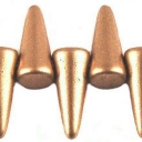 Spike karoliukas, 4x10mm, Matte Metallic Flax