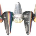 Spike karoliukas, 4/10mm, Vitrail Crystal