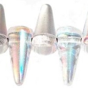 Spike karoliukas, 4/10mm, Crystal AB