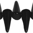 Spike karoliukas, 5/13mm, Jet- juodas