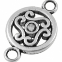 Karoliukas-intarpas sidabro spalvos 19x12mm / 