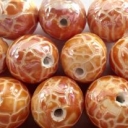 Porceliano karoliukas 23mm, oranžinis