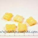 Čekiško stiklo karoliukas drugelis geltonas 11x10mm